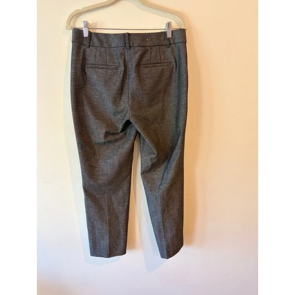 Ann Taylor The Ankle Pant Gray Textured Slim Tapered Dress Pants Womens 6